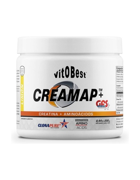Creamap+Gfs creatina y aminoácidos 200 g de polvo (Limón) VIT.O.BEST