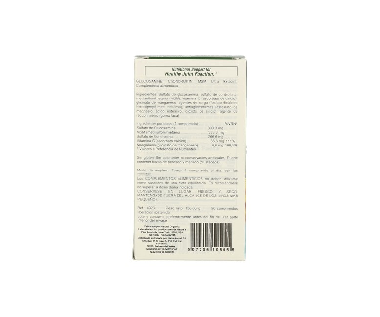 Glucosamina Chondroitin Msm Ultra Rx-Joint 90 comprimidos Natures Plus