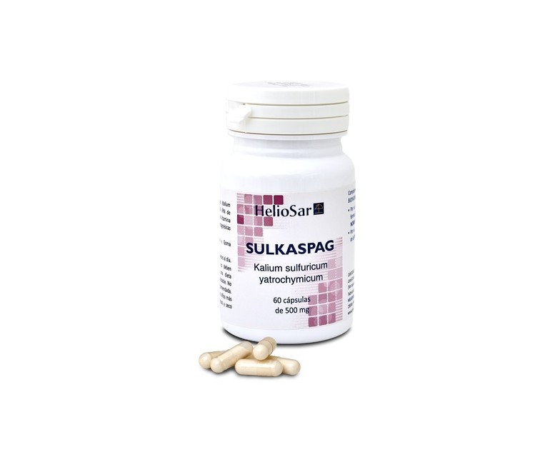 Sulkaspag kalium sulfuricum sulfato de potasio 60 cápsulas Heliosar