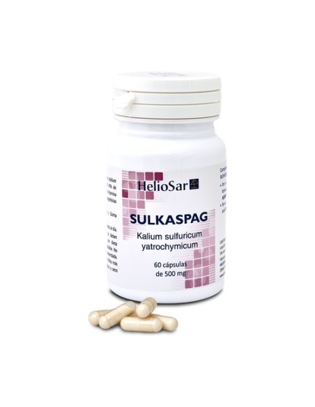 Sulkaspag kalium sulfuricum sulfato de potasio 60 cápsulas Heliosar