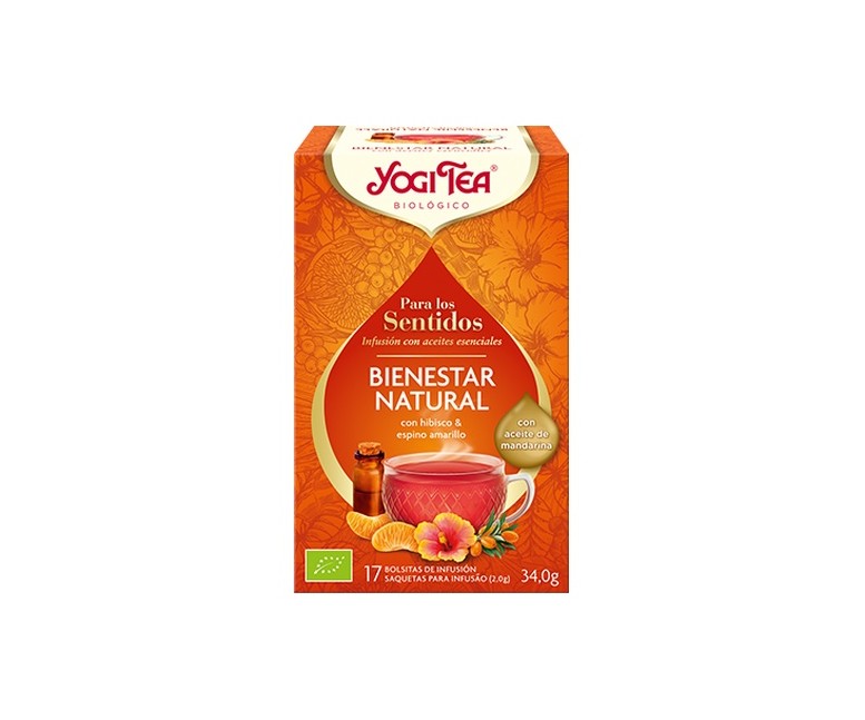 Infusión para los sentidos bienestar natural 17 bolsitas infusoras de 2.1 g Yogi Tea