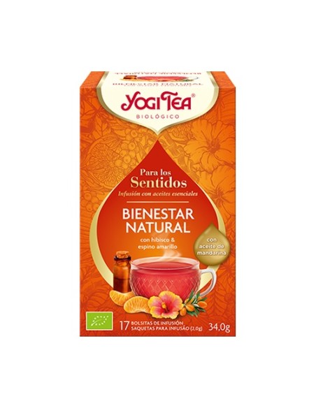 Infusión para los sentidos bienestar natural 17 bolsitas infusoras de 2.1 g Yogi Tea