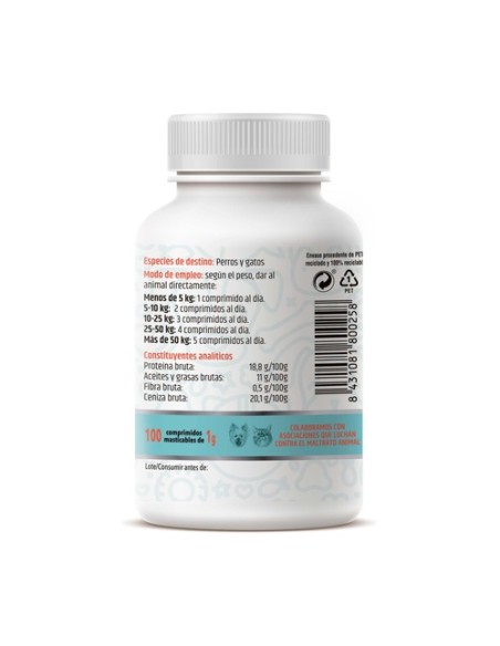 Pelo sano para gatos y perros 100 comprimidos masticables de 1 g Healthy Pets