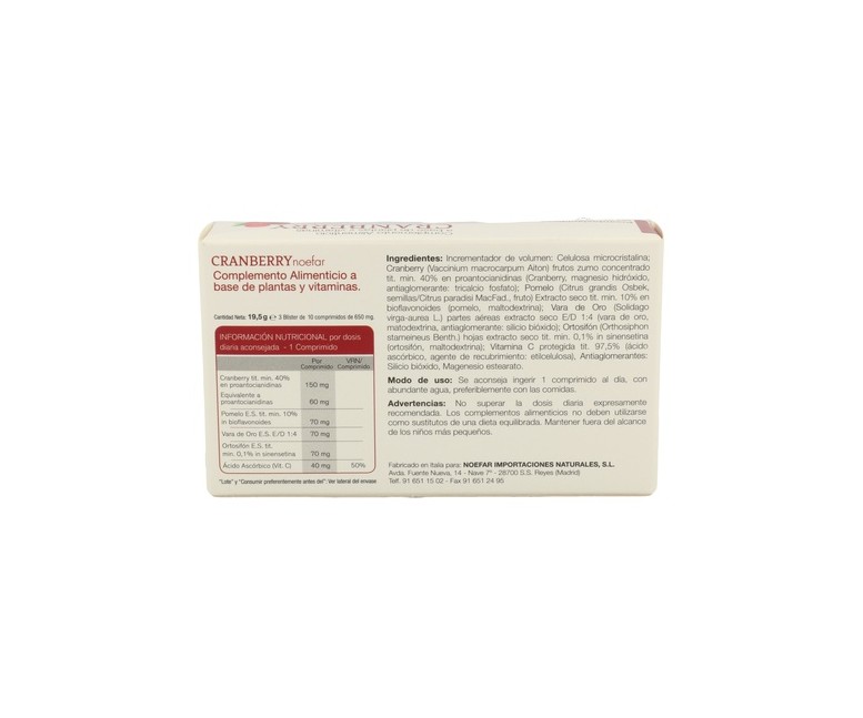 Cranberry Cistop 30 comprimidos Noefar
