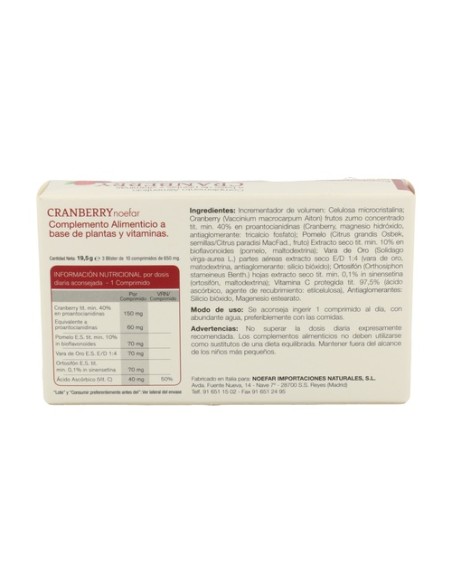 Cranberry Cistop 30 comprimidos Noefar