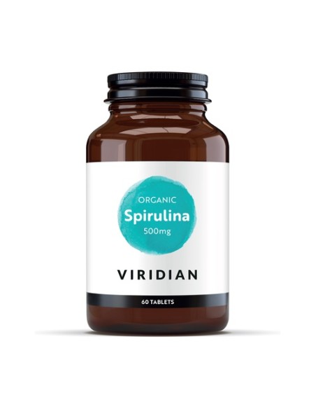 Espirulina orgánica 100% 500Mg 60 comprimidos de 500mg Viridian