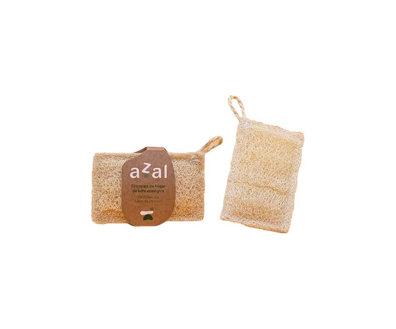 Estropajo de luffa con asa ergonómico. 12 X 7 cm 1 unidad Azal