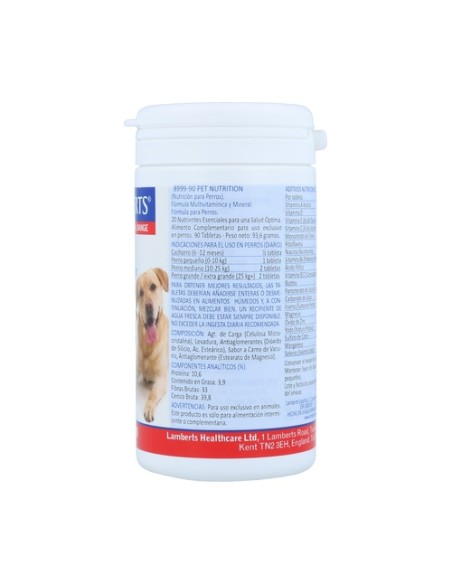 Pet Nutrition Multivitaminas y minerales para perros 90 tabletas Lamberts