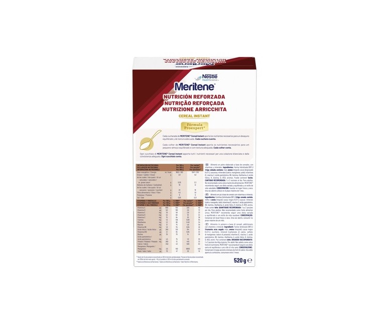 Meritene® Nutrición Reforzada Cereal Instant (cacao) 520 g (Cacao) MERITENE