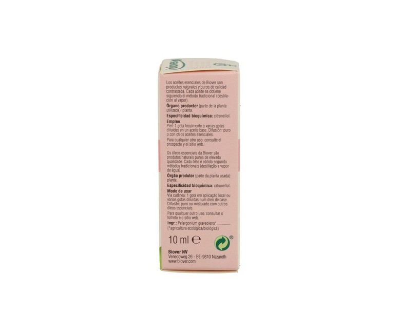 Geranio Aceite Esencial Bio 10 ml de aceite esencial Biover