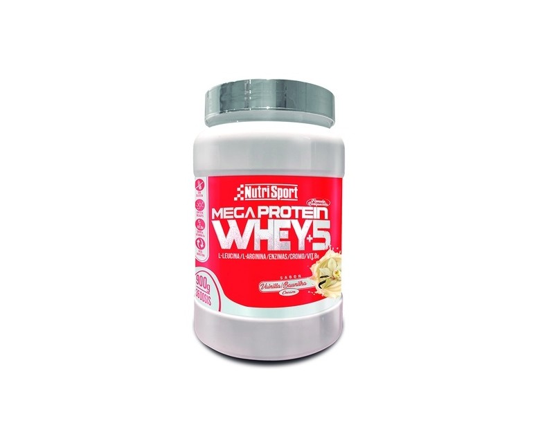 Mega Protein 5 Whey Vainilla 900 g (Vainilla) Nutrisport