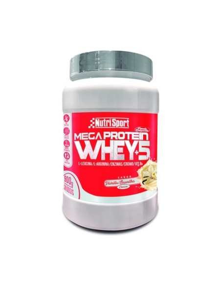 Mega Protein 5 Whey Vainilla 900 g (Vainilla) Nutrisport