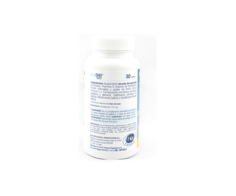 Nua DHA 500 Omega 3 60 perlas de 1141mg (Limón) Nua