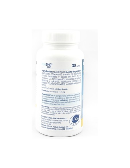 Nua DHA 500 Omega 3 60 perlas de 1141mg (Limón) Nua