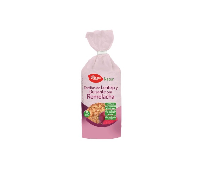 Pack Tortitas de Lenteja y Guisante con Remolacha 12 unidades de 122 g El Granero Integral