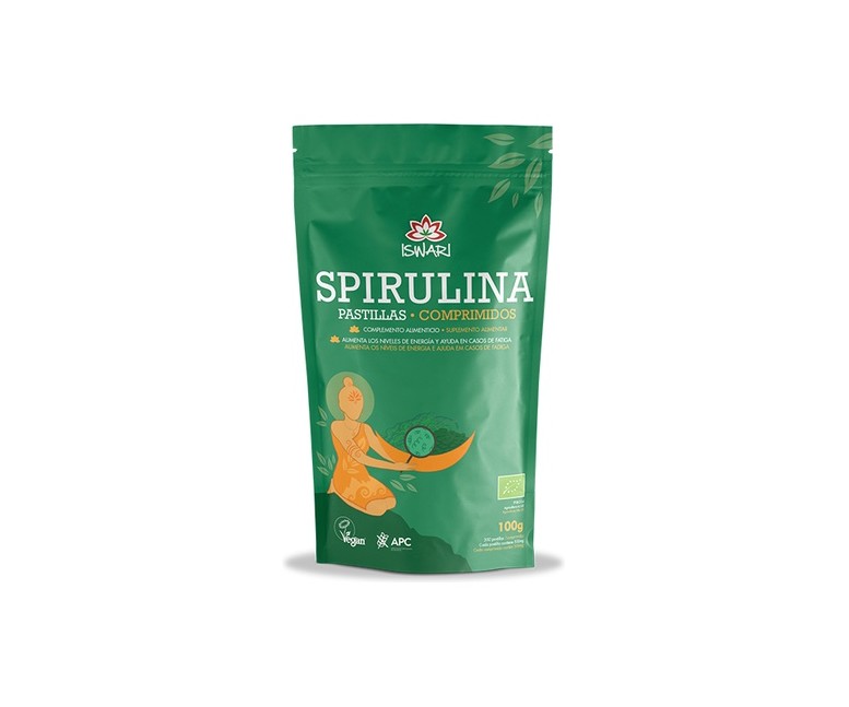 Espirulina en pastillas orgánicas 100 g Iswari