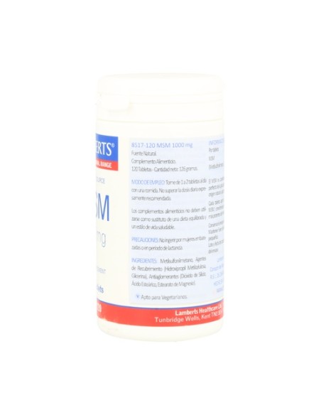 MSM 120 tabletas de 1000mg Lamberts