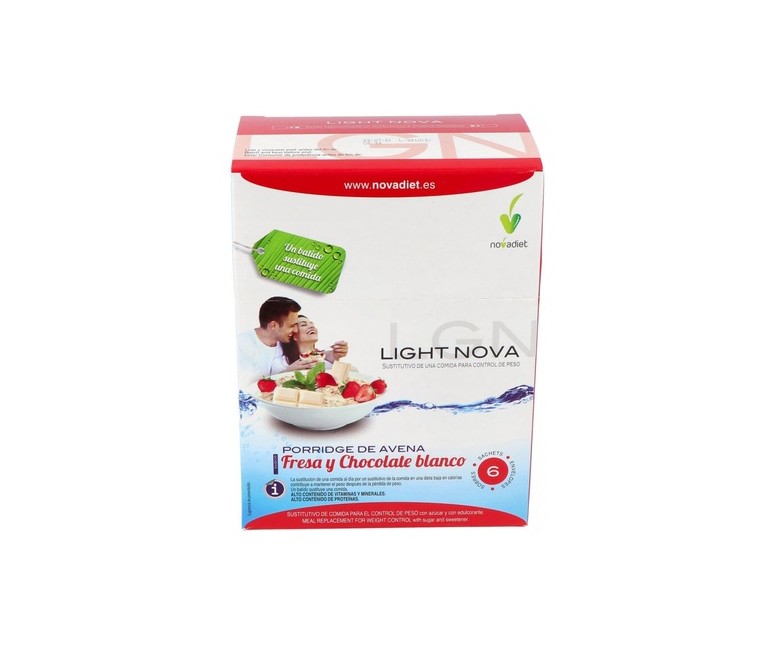 Light nova porrigde fresa y chocolate blanco 6 sobres (Fresa - Chocolate) Nova Diet