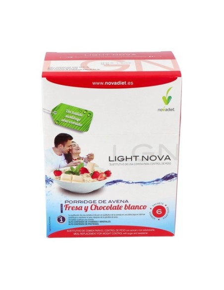 Light nova porrigde fresa y chocolate blanco 6 sobres (Fresa - Chocolate) Nova Diet