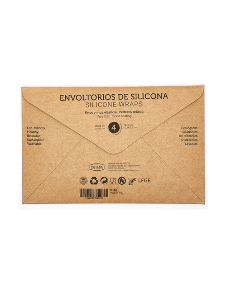 Envoltorios reutilizables de silicona 4 unidades Irisana