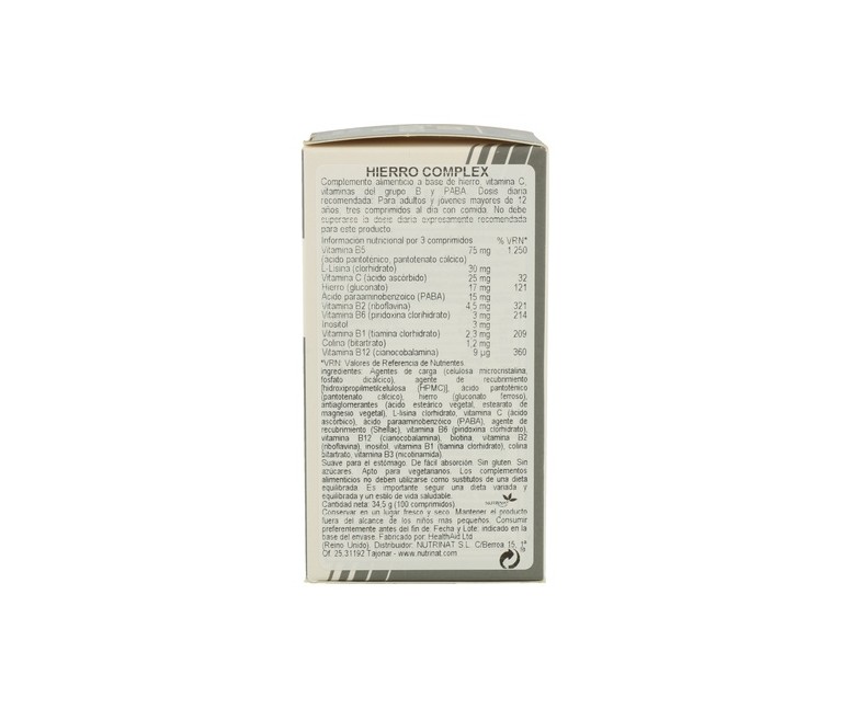 Hierro Complex 100 comprimidos Health aid