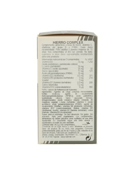 Hierro Complex 100 comprimidos Health aid