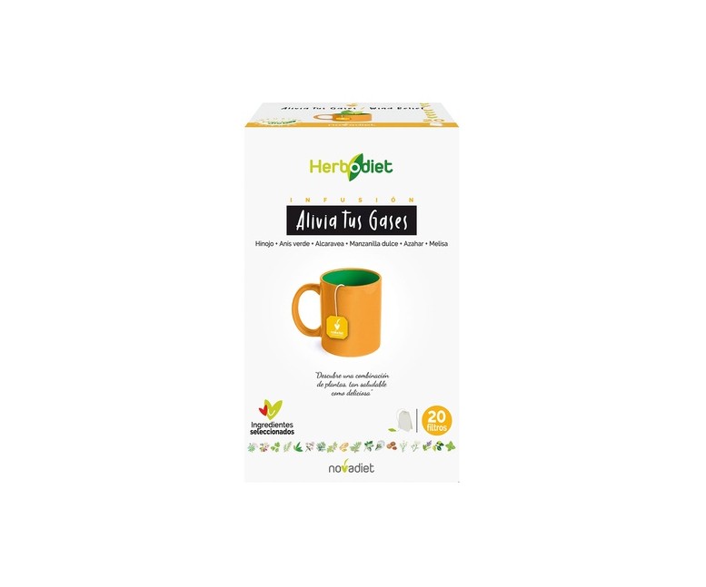 Herbodiet Infusiones Alivia Tus Gases 20 bolsitas infusoras Nova Diet