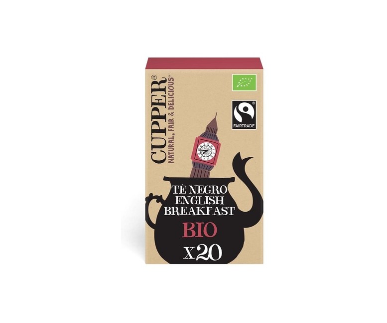 Infusión té negro classic english breakfast Bio 20 bolsitas infusoras Cupper