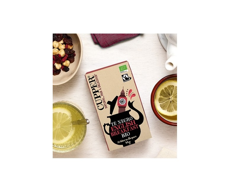 Infusión té negro classic english breakfast Bio 20 bolsitas infusoras Cupper