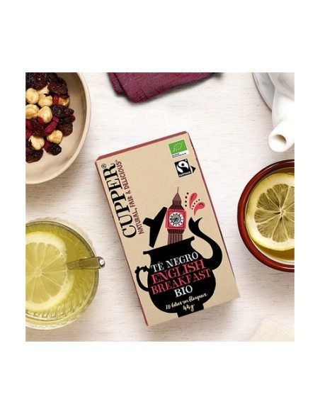 Infusión té negro classic english breakfast Bio 20 bolsitas infusoras Cupper