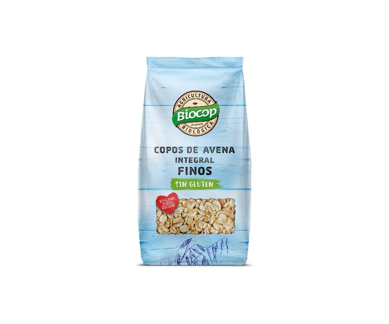 Copos de avena integral finos sin gluten 500 g Biocop