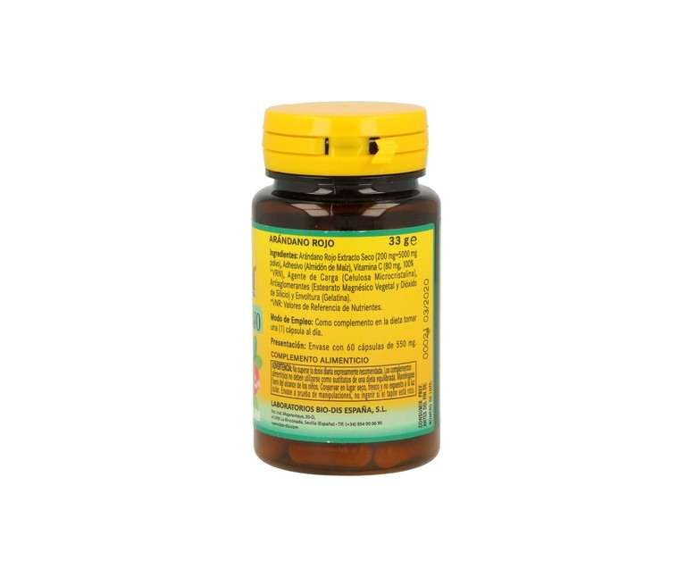 Arándano Rojo (Ext. seco 200 mg) 60 cápsulas de 5000mg Nature essential