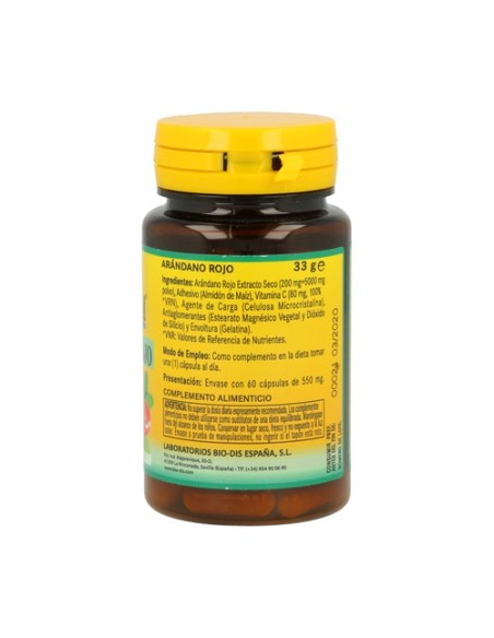 Arándano Rojo (Ext. seco 200 mg) 60 cápsulas de 5000mg Nature essential