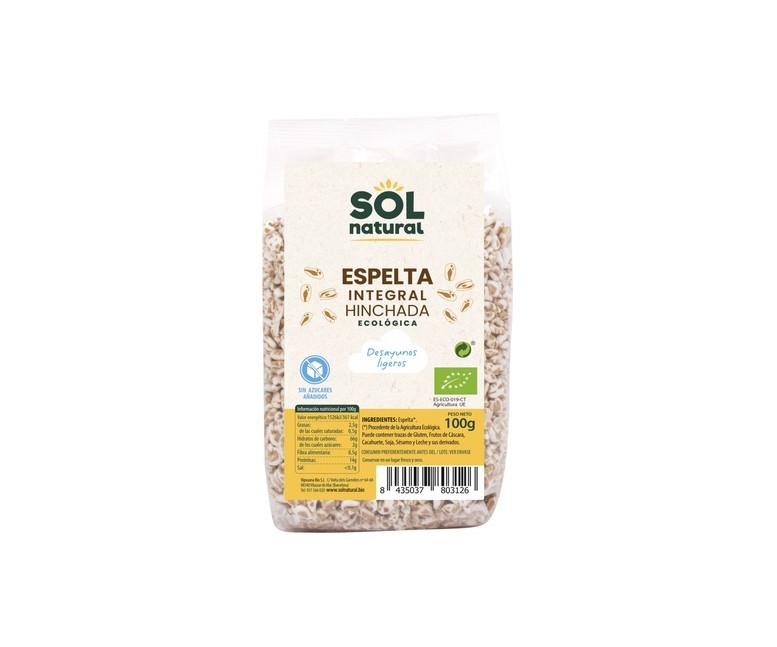 Espelta integral hinchada Bio 100 g Sol Natural