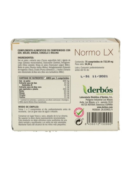 Normo Lx 75 comprimidos Derbós