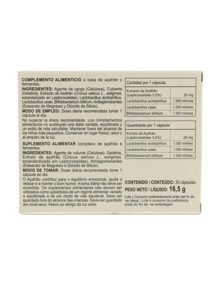 Azafrán Plus 30 cápsulas Integralia