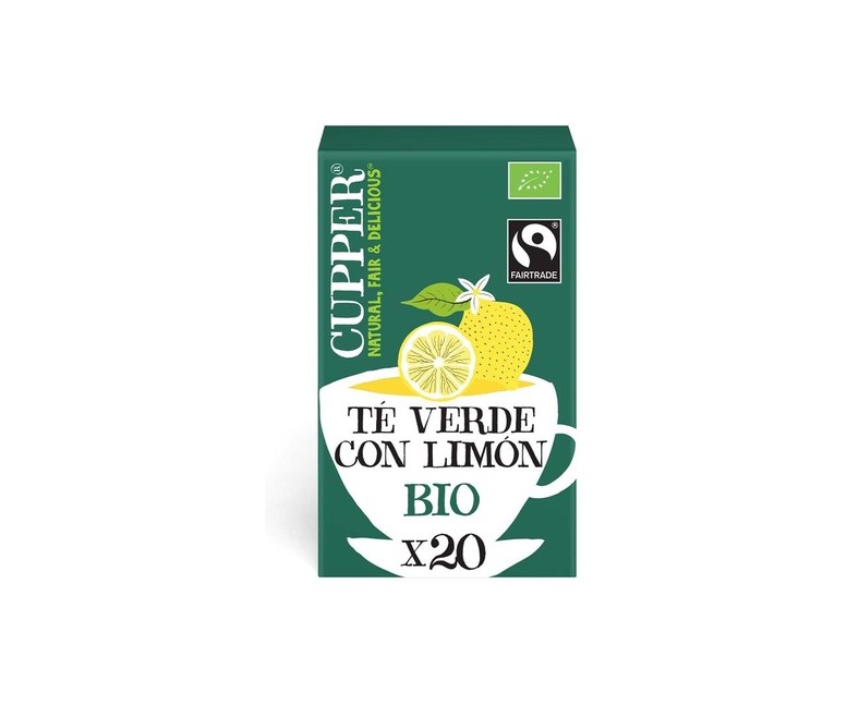 Infusión té verde de limón Bio 20 bolsitas infusoras Cupper