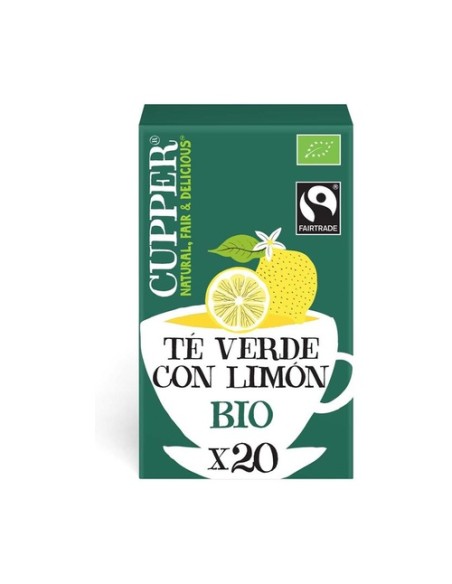 Infusión té verde de limón Bio 20 bolsitas infusoras Cupper