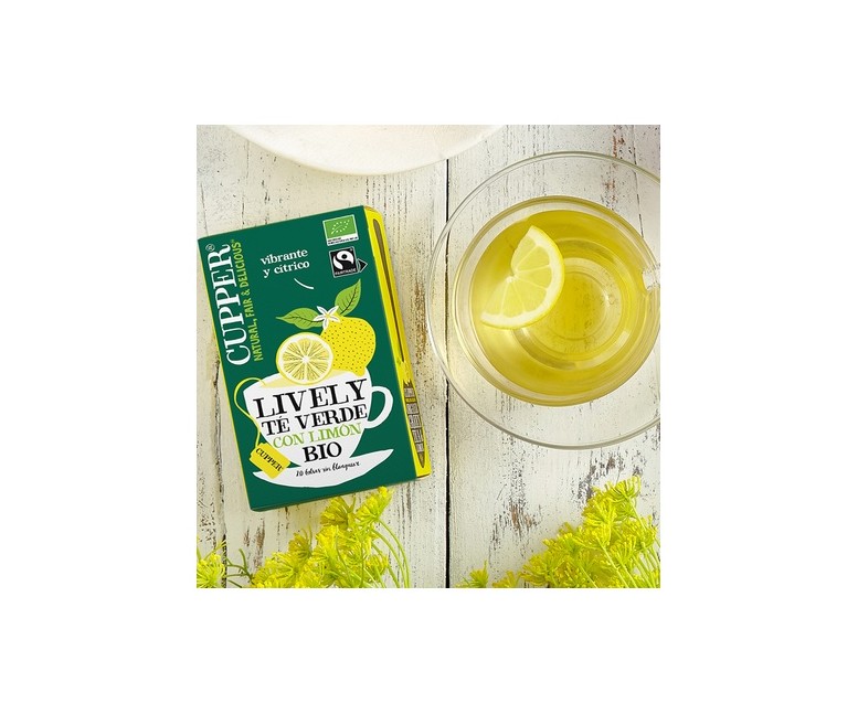 Infusión té verde de limón Bio 20 bolsitas infusoras Cupper