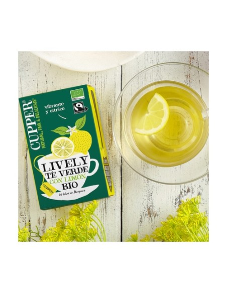 Infusión té verde de limón Bio 20 bolsitas infusoras Cupper