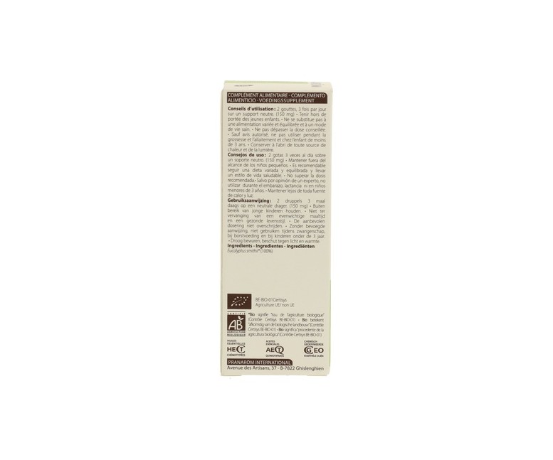 Aceite esencial de hoja de Eucalipto Smithii 10 ml Pranarom
