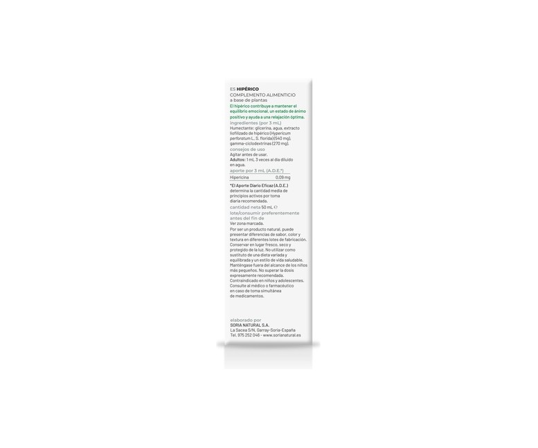 Extracto de Hipérico (Fórmula XXI) 50 ml Soria Natural