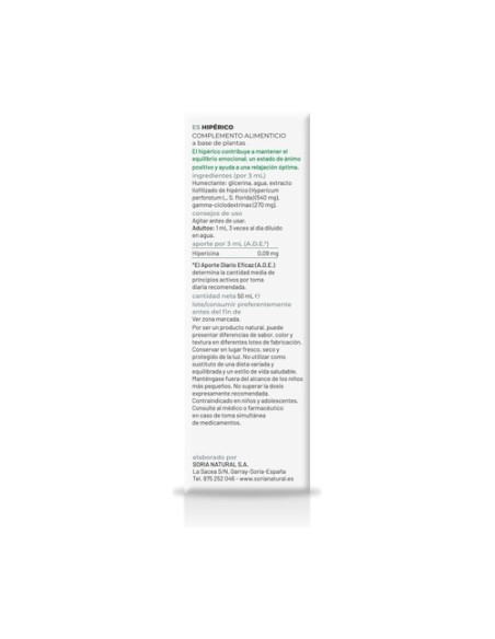 Extracto de Hipérico (Fórmula XXI) 50 ml Soria Natural
