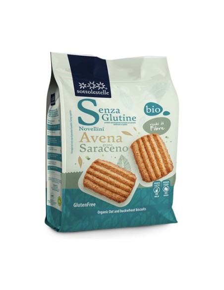 Galleta de avena integral y trigo sarraceno sin gluten Bio 250 g Sottolestelle