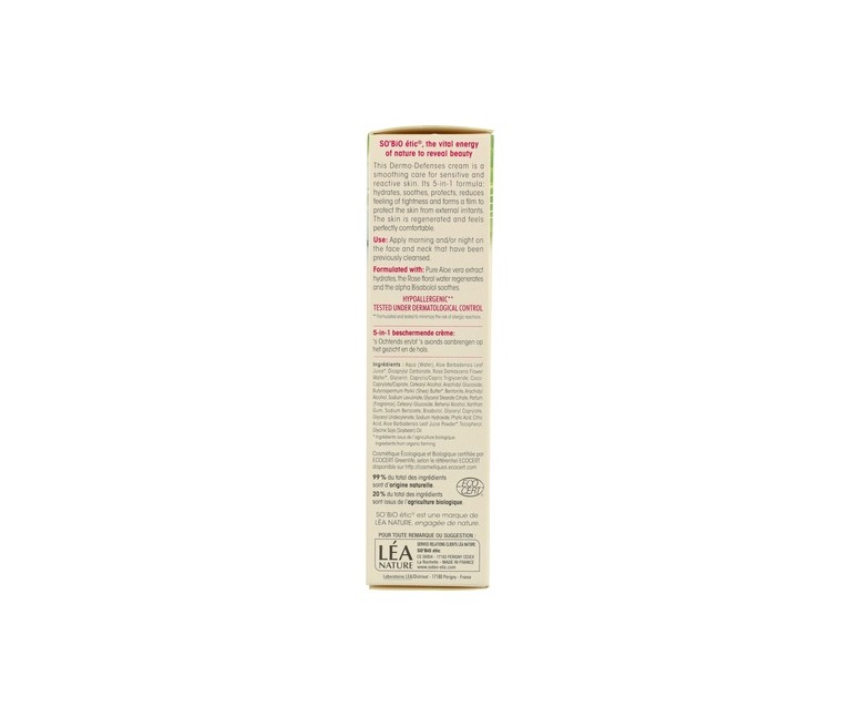 Crema 5 en 1 Dermo Defense Piel Sensible 50 ml So'Bio