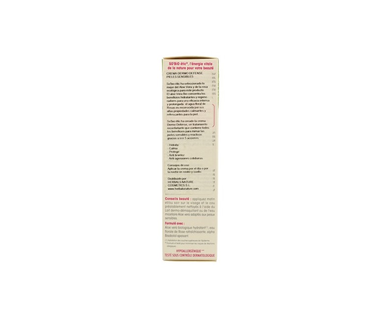 Crema 5 en 1 Dermo Defense Piel Sensible 50 ml So'Bio