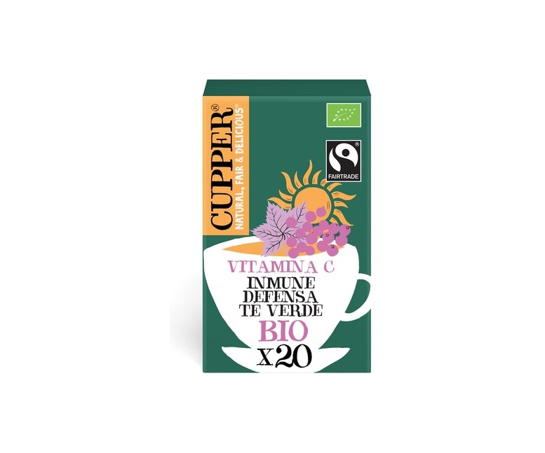 Té verde inmune Bio 20 bolsitas infusoras (Matcha) Cupper