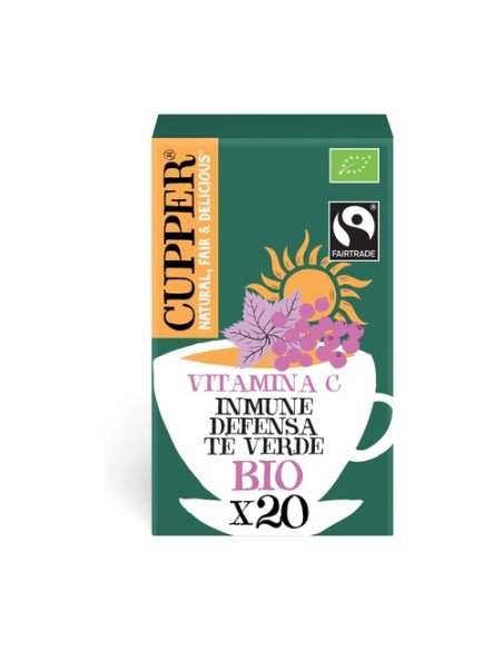 Té verde inmune Bio 20 bolsitas infusoras (Matcha) Cupper