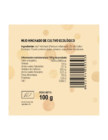 Mijo Hinchado Bio 100 g El Granero Integral