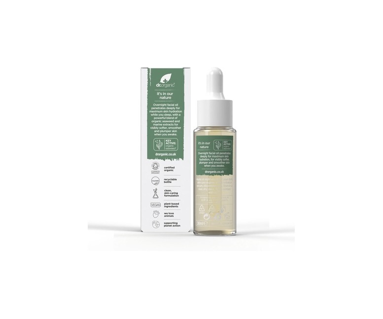 Aceite rejuvenecedor noche de algas marinas siempre joven 30 ml de aceite Dr. Organic
